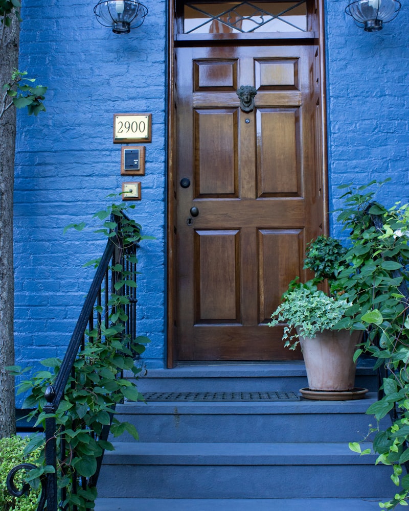 Wood entry door